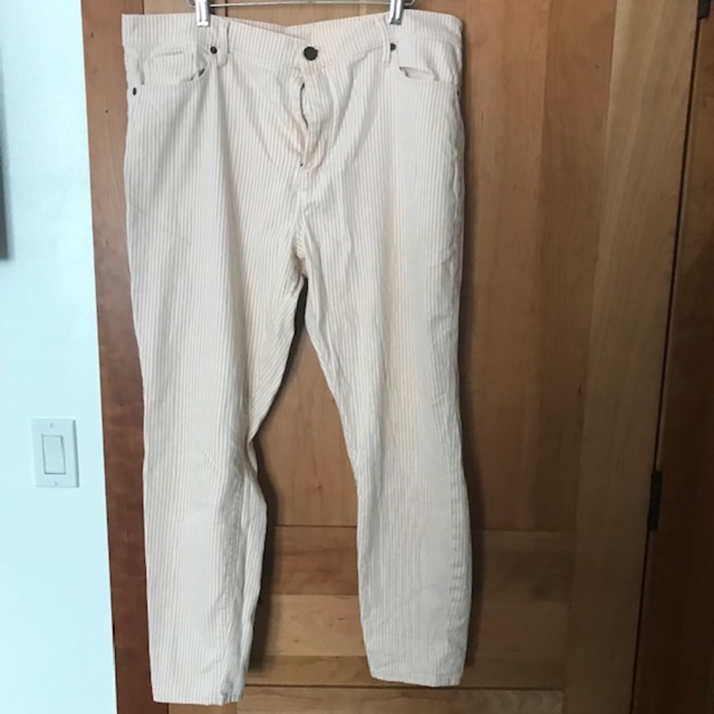 LOFT light pink and white pinstripe loft denim modern skinny 32/14